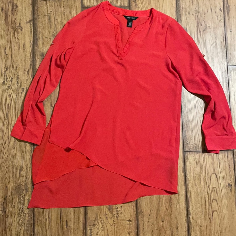 WHBM Orange Red Long Sleeve Top Size 8
